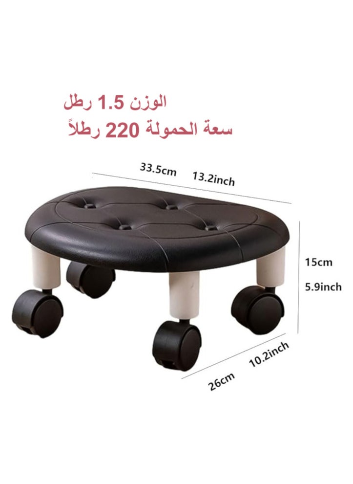ELIKLIV Mini Portable Movable Stool Multifunctional 360 Angle Rotating for Home Office Garage,Low Roller Seat Wheel Stool Chair (White)  - Image 3