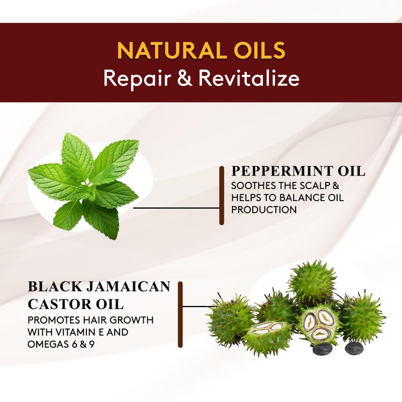 Okay Pure Naturals Black Jamaican Castor Oil - Castor Oil for Hair Growth, Moisture for Skin, Face, Scalp, Eyelashes, Eyebrows - Hair Oil for Men & Women - Peppermint, 4 oz Glass Bottle - Image 4
