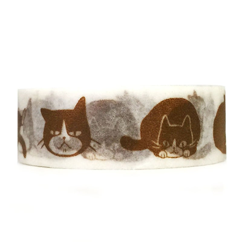 Wrapables Colorful Patterns Washi Masking Tape Playful Cat