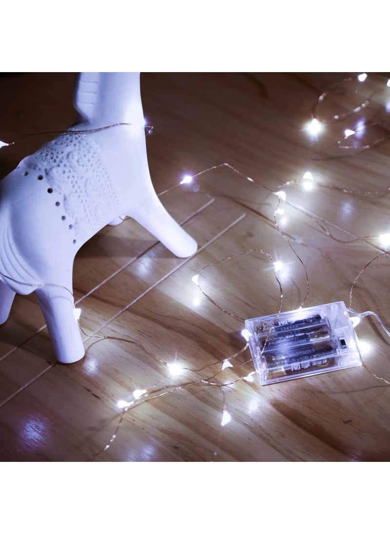 Ariceleo Ariceleo Led Fairy Lights Battery Operated 2 Packs Mini Battery Powered Copper Wire Starry Fairy Lights for Bedroom Christmas Parties Wedding Centerpiece Decoration 5m16ft Cool White 