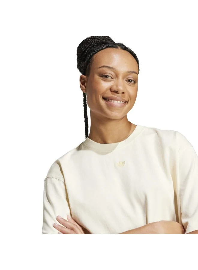 Adidas Originals cream white Washed Oversized T-Shirt for Women | Best Price UAE