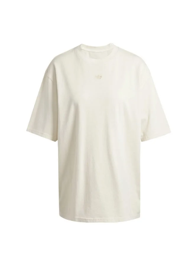 Adidas Originals cream white Washed Oversized T-Shirt for Women | Best Price UAE