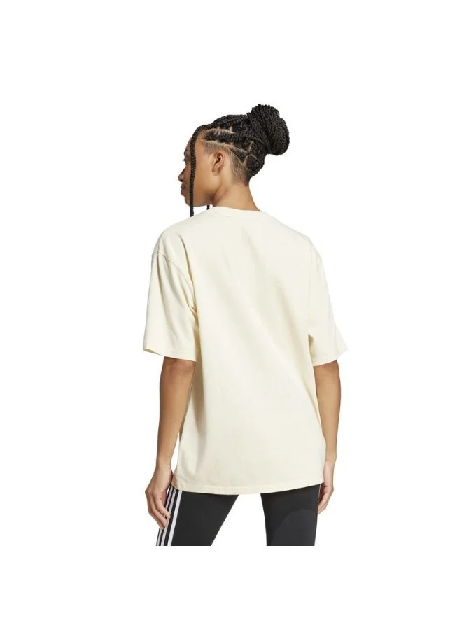Adidas Originals cream white Washed Oversized T-Shirt for Women | Best Price UAE