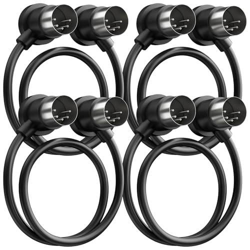 Heams 4 Pack Premium Right Angle MIDI Cable 2FT Low Profile for Saving Space MIDI Cables Stable Fast Transmission and LongLasting 5 Pin Din Cable Ideal for MIDI Interface Keyboard Pedal Board - Image 1