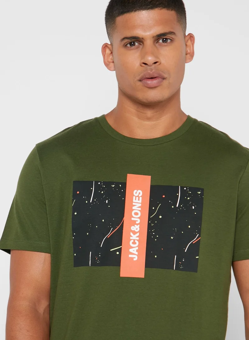 JACK & JONES Logo Regular Fit Crew Neck T-Shirt