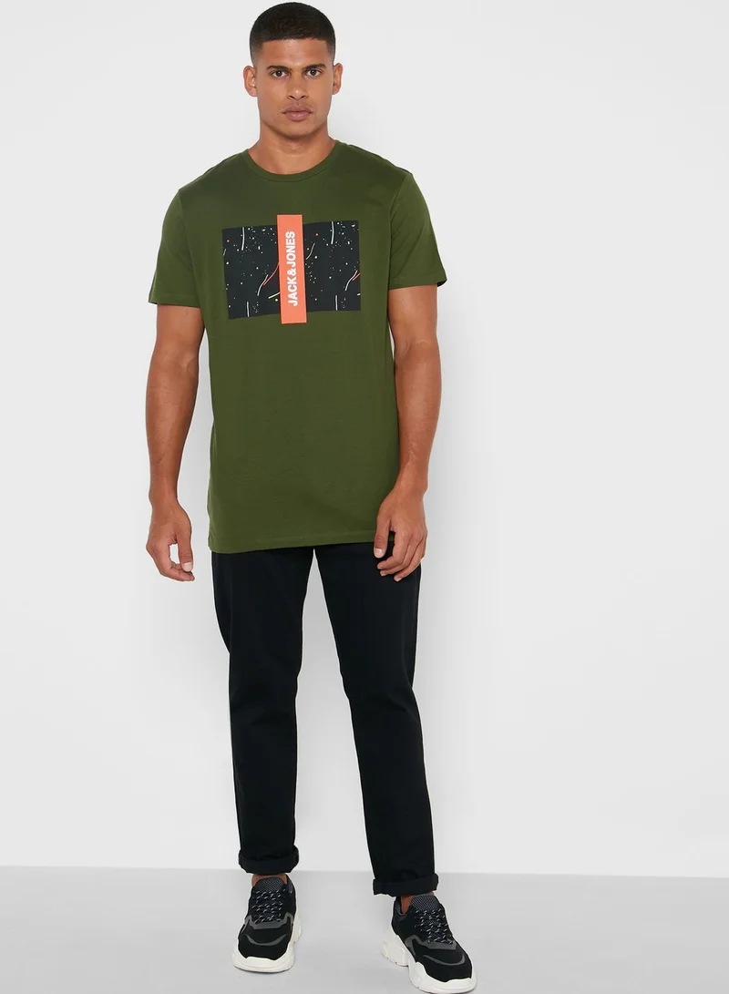 JACK & JONES Logo Regular Fit Crew Neck T-Shirt
