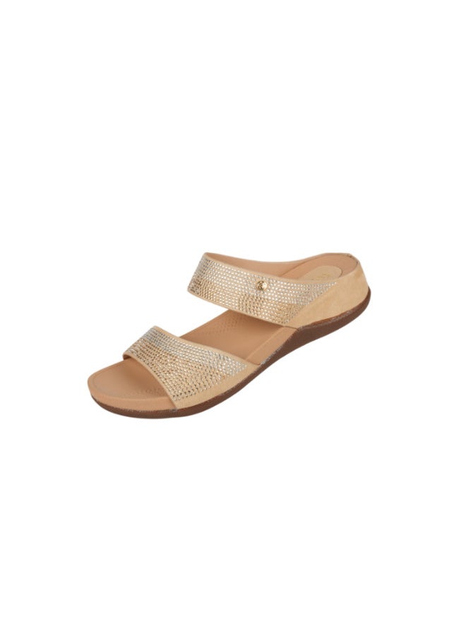 Michelle Morgan - 092-3015 Michelle Morgan Ladies Casual Sandals 414RJ27E Gold - Image 1
