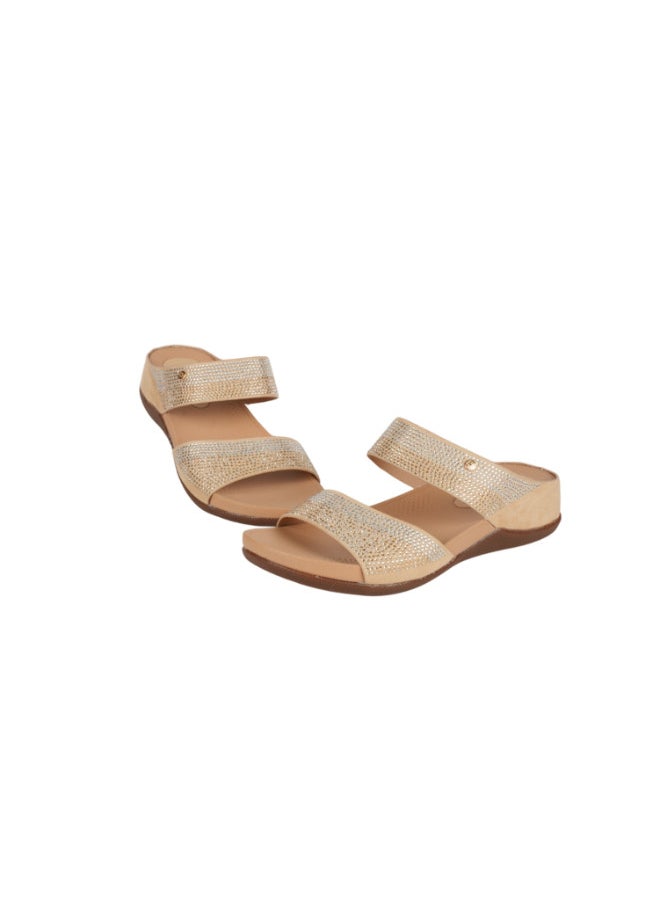 Michelle Morgan - 092-3015 Michelle Morgan Ladies Casual Sandals 414RJ27E Gold - Image 1
