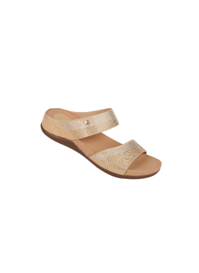 Michelle Morgan - 092-3015 Michelle Morgan Ladies Casual Sandals 414RJ27E Gold - Image 1