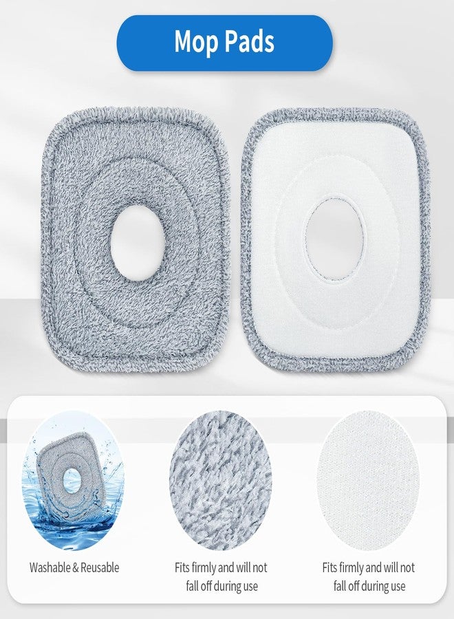 Bluearks وسادات ممسحة دوارة زرقاء 6 قطع متوافقة مع نظام ممسحة ودلو True & Tidy نظام ممسحة ودلو نظيف حقًا، حجم 8.26X8.26 وسادات استبدال ممسحة دوارة - Image 4