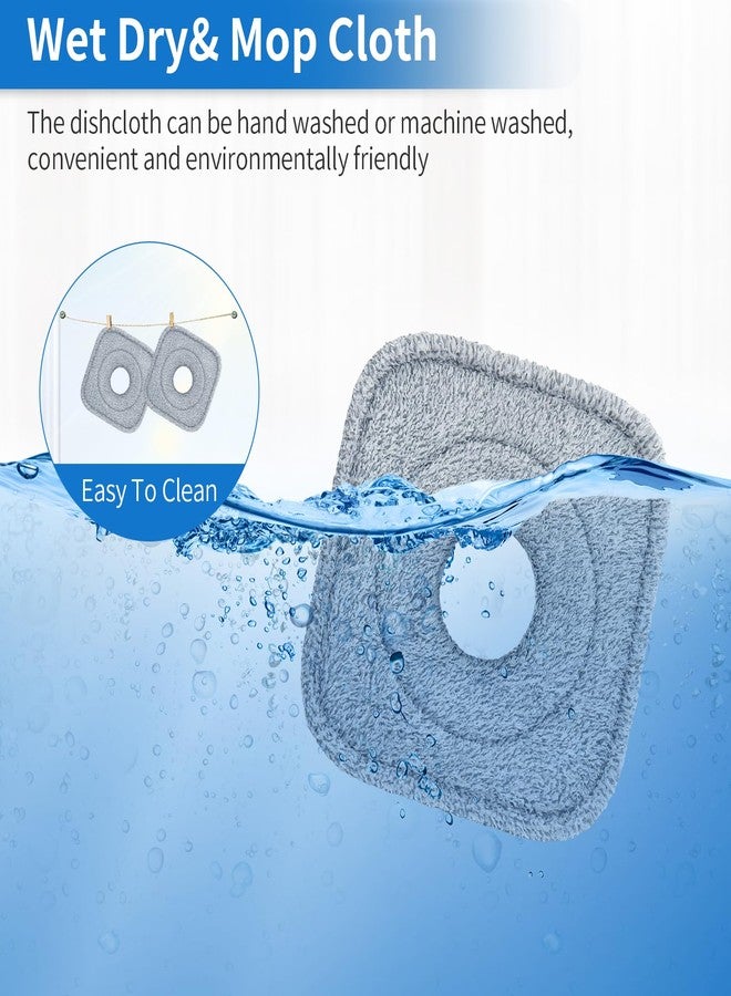 Bluearks وسادات ممسحة دوارة زرقاء 6 قطع متوافقة مع نظام ممسحة ودلو True & Tidy نظام ممسحة ودلو نظيف حقًا، حجم 8.26X8.26 وسادات استبدال ممسحة دوارة - Image 5