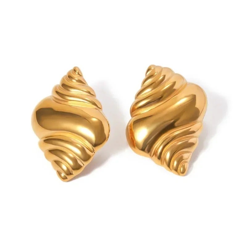 The Black Pearl Accessories Golden Stainless Steel Earring - Image 1