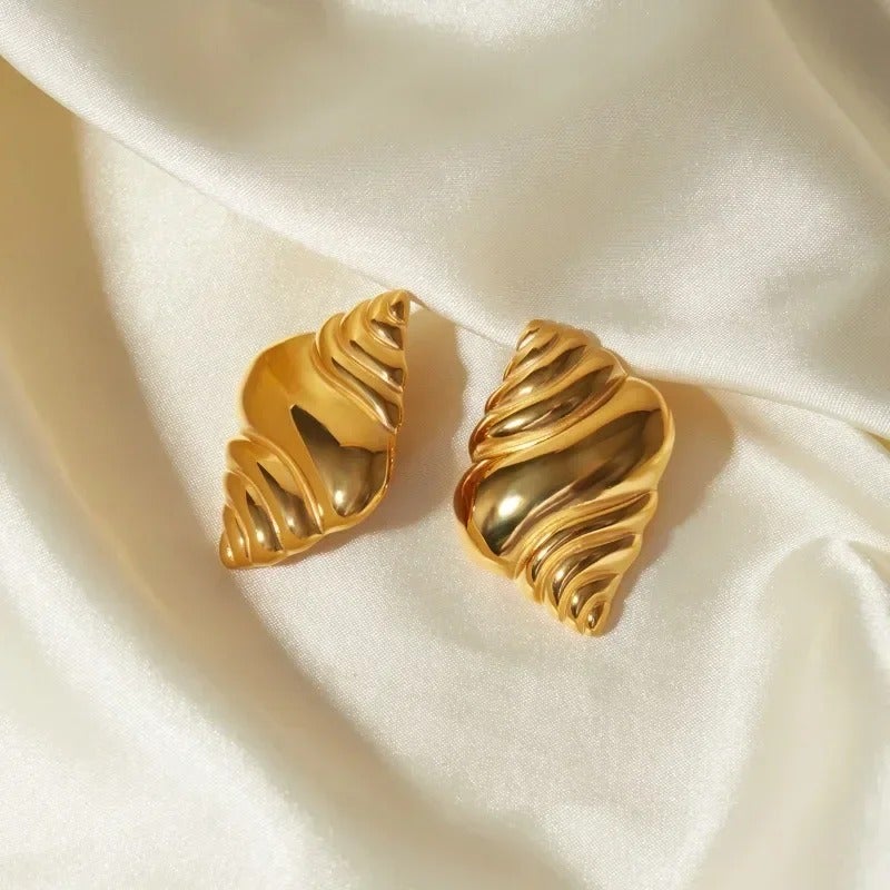 The Black Pearl Accessories Golden Stainless Steel Earring - Image 3