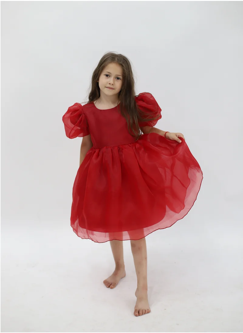 D'Daniela Tulle Volume Dress Red