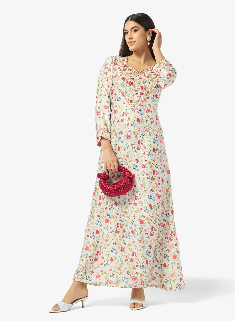 Arabian Closet  Embellished Belted Jalabiya for Women | Best Price UAE