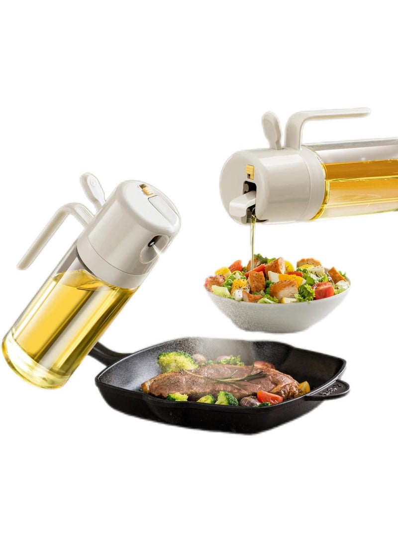 DUNISO زجاجة رذاذ زيت 2 في 1، زجاجة موزع زيت، رذاذ وموزع زيت، مقاومة للتسرب، للطهي، السلطات، الخل وإكسسوارات المطبخ، 550 مل - Image 1