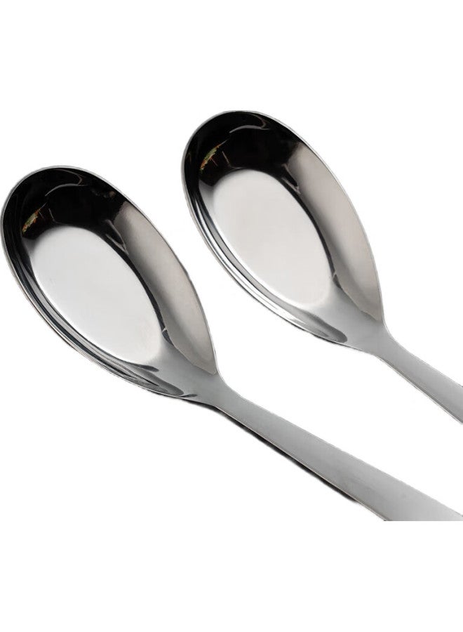 Onlycook Household Thickened Stainless Steel Spoon Chinese Style Flat Bottom Soup Spoon Drinking Porridge Spoon Children'S Table Spoon Cutlery - Set Of 3 Large - Image 3