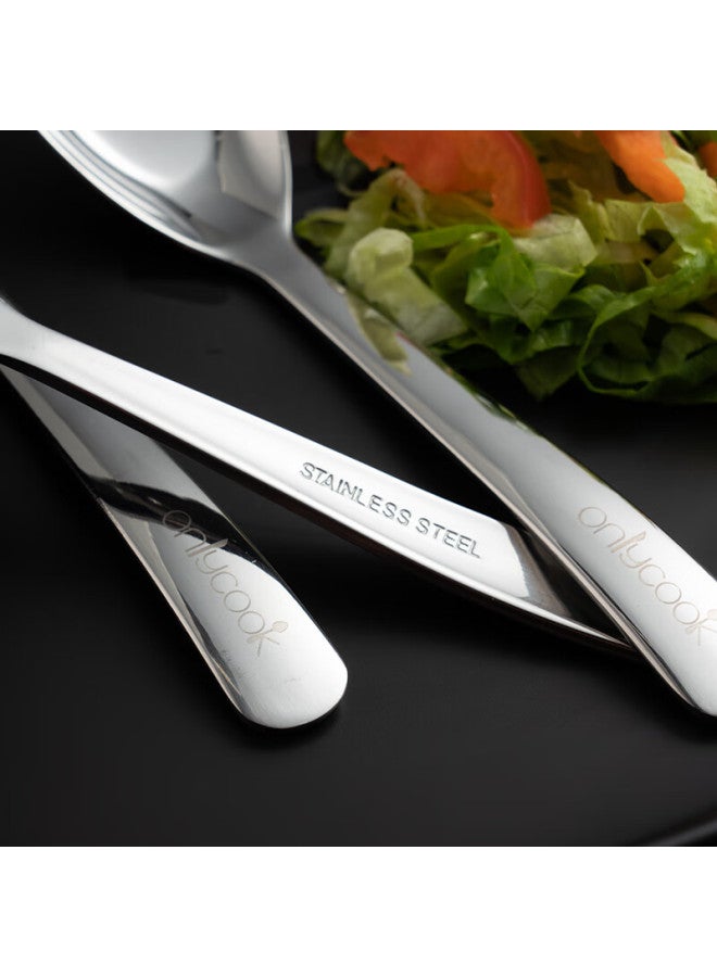 Onlycook Household Thickened Stainless Steel Spoon Chinese Style Flat Bottom Soup Spoon Drinking Porridge Spoon Children's Table Spoon Cutlery - Set Of 3 Large - Image 4