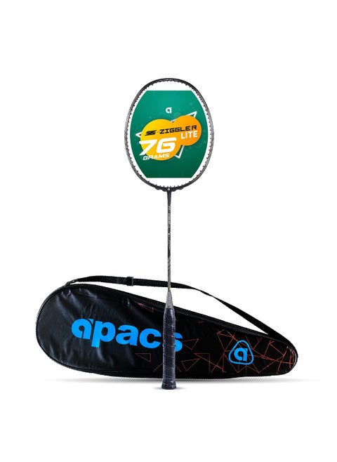 Z-Ziggler Lite Unstrung Badminton Racket | 33 LBS 6g & 6.2 mm Slim Shaft | 3 3/8 inches Grip Size | Lightweight Design | Includes Full Cover for Protection