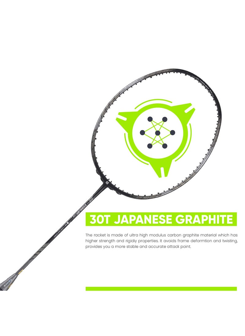 Z-Ziggler Lite Unstrung Badminton Racket | 33 LBS 6g & 6.2 mm Slim Shaft | 3 3/8 inches Grip Size | Lightweight Design | Includes Full Cover for Protection