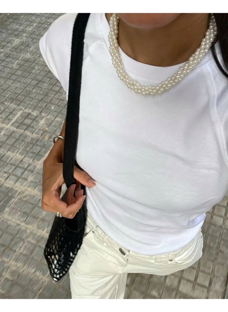 Urban Jewel Pearl Twisted Necklace - Image 3
