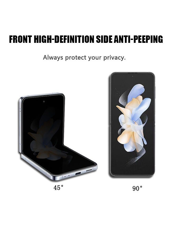 Privacy Screen Protector for Samsung Galaxy Z Flip 4 5G, Anti Scratch Anti Peep Inside Screen Protector, Foldable Bubble Free Soft Anti Spy Screen Protector - Image 2