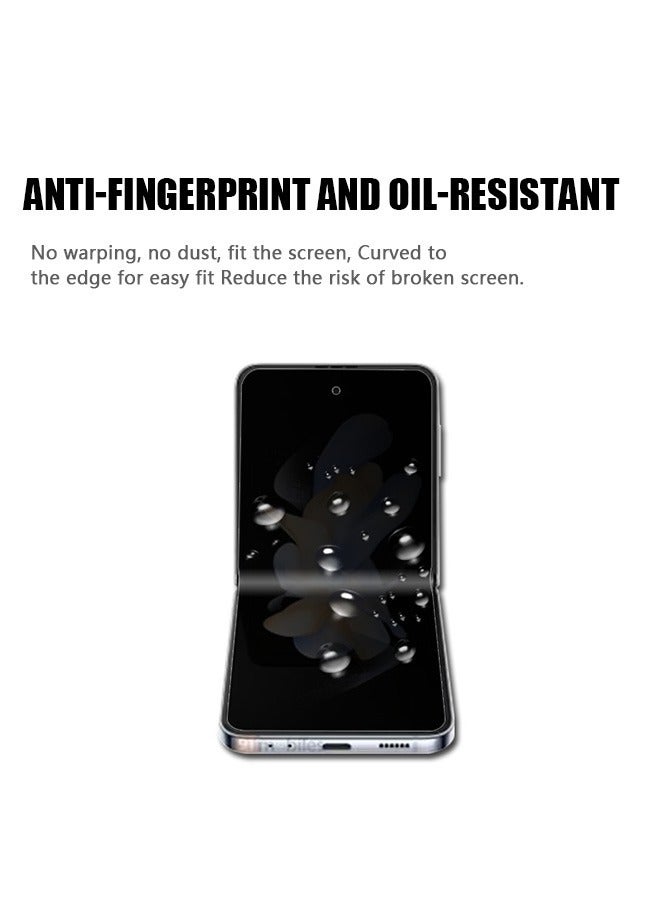 Privacy Screen Protector for Samsung Galaxy Z Flip 4 5G, Anti Scratch Anti Peep Inside Screen Protector, Foldable Bubble Free Soft Anti Spy Screen Protector - Image 3