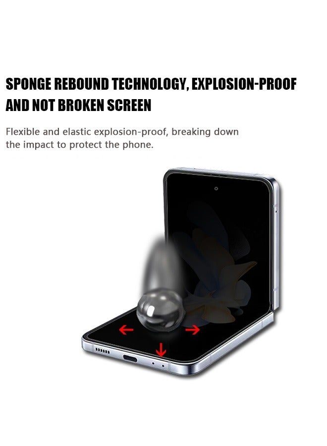 Privacy Screen Protector for Samsung Galaxy Z Flip 4 5G, Anti Scratch Anti Peep Inside Screen Protector, Foldable Bubble Free Soft Anti Spy Screen Protector - Image 4
