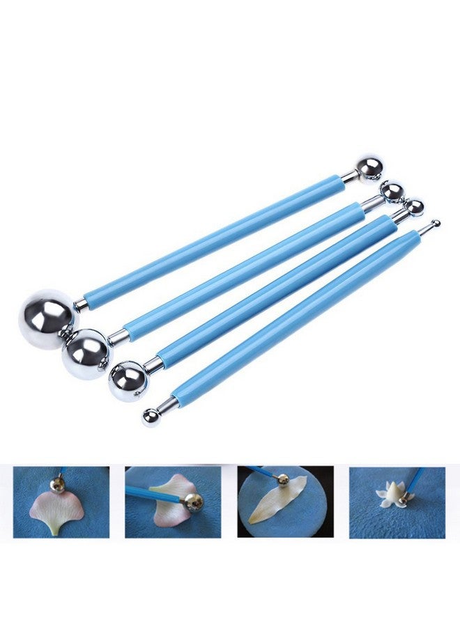 SteelFever 4Pcs Fondant Cake Pan Flower Decorating Clay Flower Sugar Craft Ball Model Diy Tool - Image 2