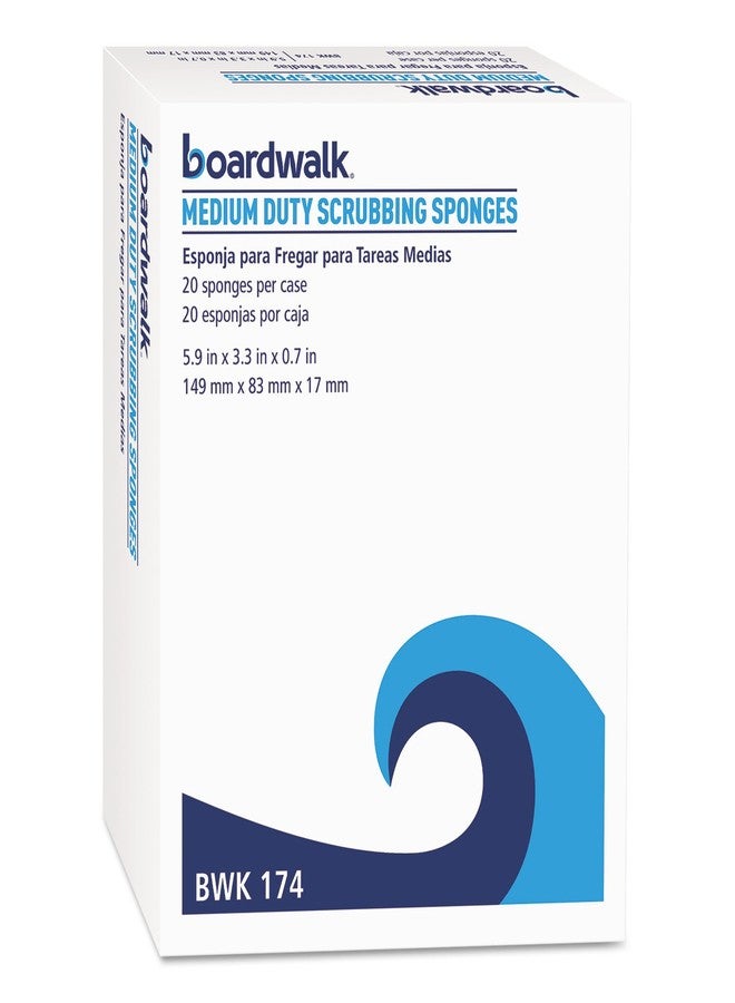 boardwalk إسفنجة تنظيف على الرصيف، متوسطة التحمل، 3.6 × 6.1، 0.75" سمك، أصفر/أخضر، مغلفة بشكل فردي، 20/كرتون - Image 1