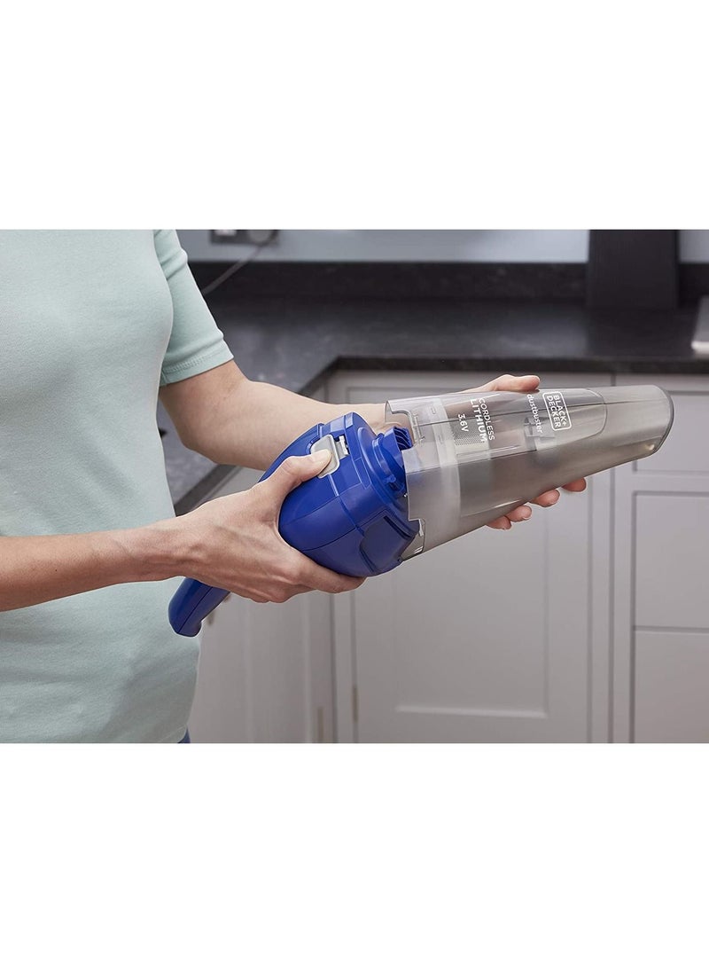 Generic - BLACK+DECKER 3.6V 1.5Ah Li-Ion Cordless Dustbuster Handheld Vacuum Blue NVC115WA - Image 1