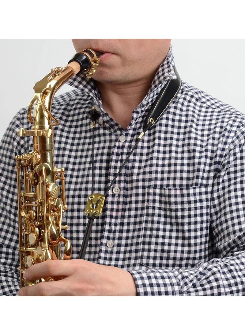 GGOOT Saxophone Neck Strap for Soprano Alto Tenor Baritone Sax Hook Belt Black - Image 5