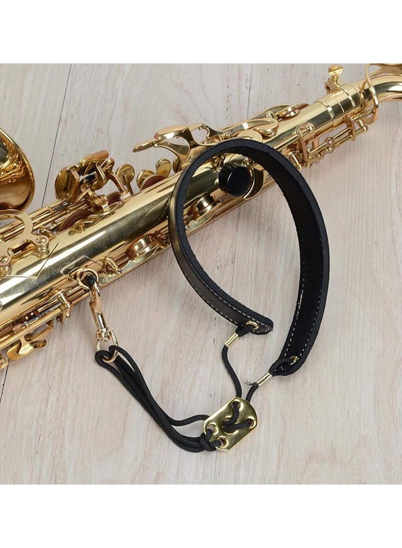GGOOT Saxophone Neck Strap for Soprano Alto Tenor Baritone Sax Hook Belt Black - Image 3