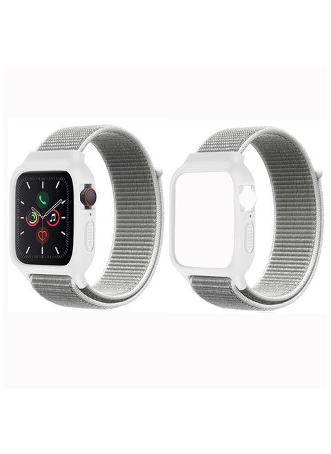 Sport Band and Case for Apple Watch Band 38mm 40mm 41mm, Protective Silicone Bumper Case with Loop Strap for Series 9/8/7/6/5/4/3 for Women Men