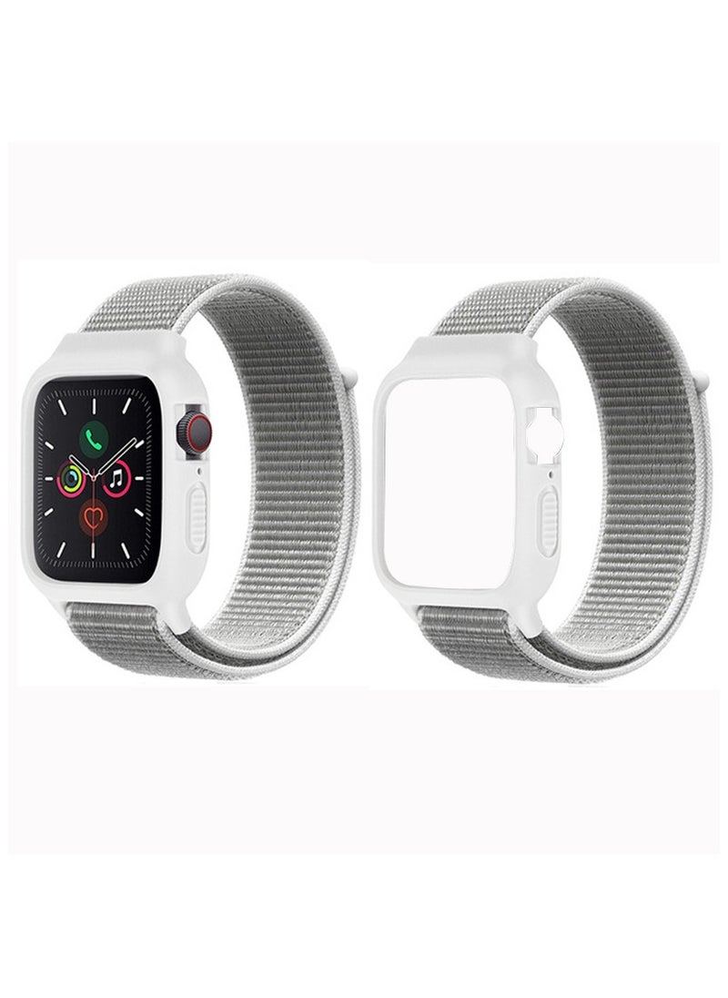 Generic Sport Band and Case for Apple Watch Band 38mm 40mm 41mm, Protective Silicone Bumper Case with Loop Strap for Series 9/8/7/6/5/4/3 for Women Men  - Image 1