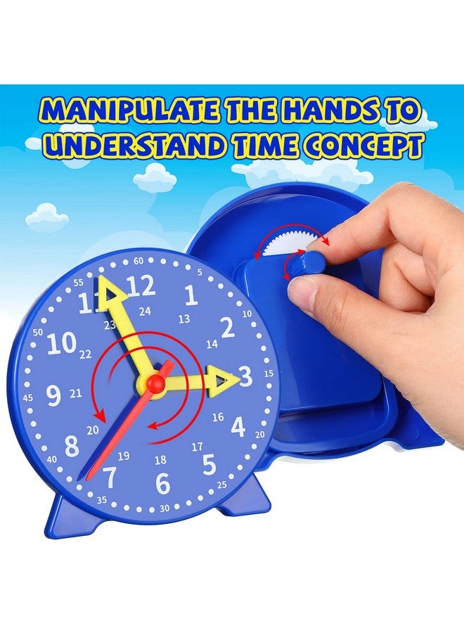 Batiyeer 24 Pcs Teaching Clock Kit For Kids To Tell Time Teaching Clock Mini Geared Clock For Kids Basic Math Development Teacher And Classroom Supplies 4 Inch - Image 4