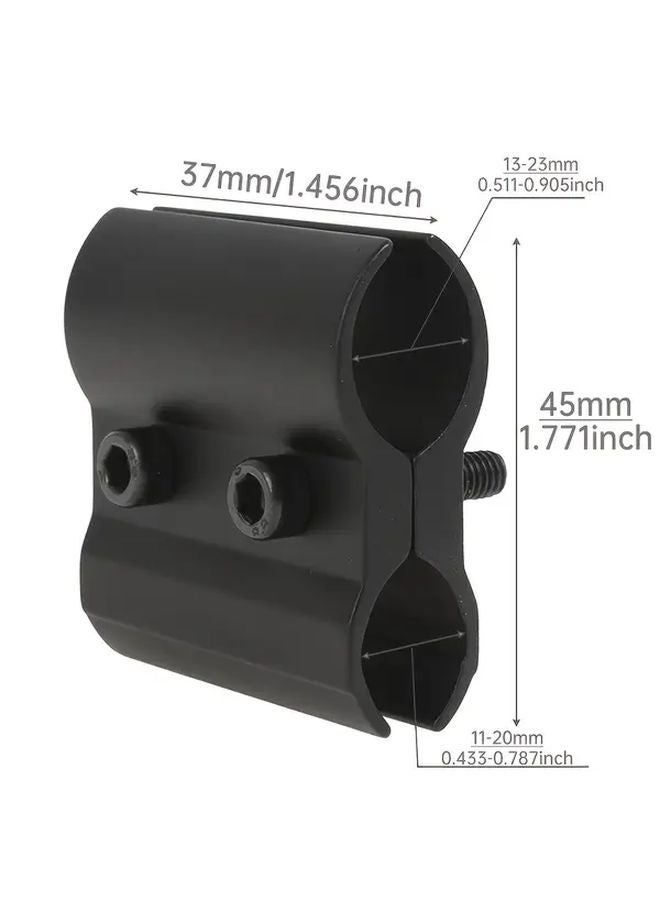 2pcs Black Heavy Duty Aluminum Flashlight Holder with Hex Wrench Clip for 11 23mm - Image 3