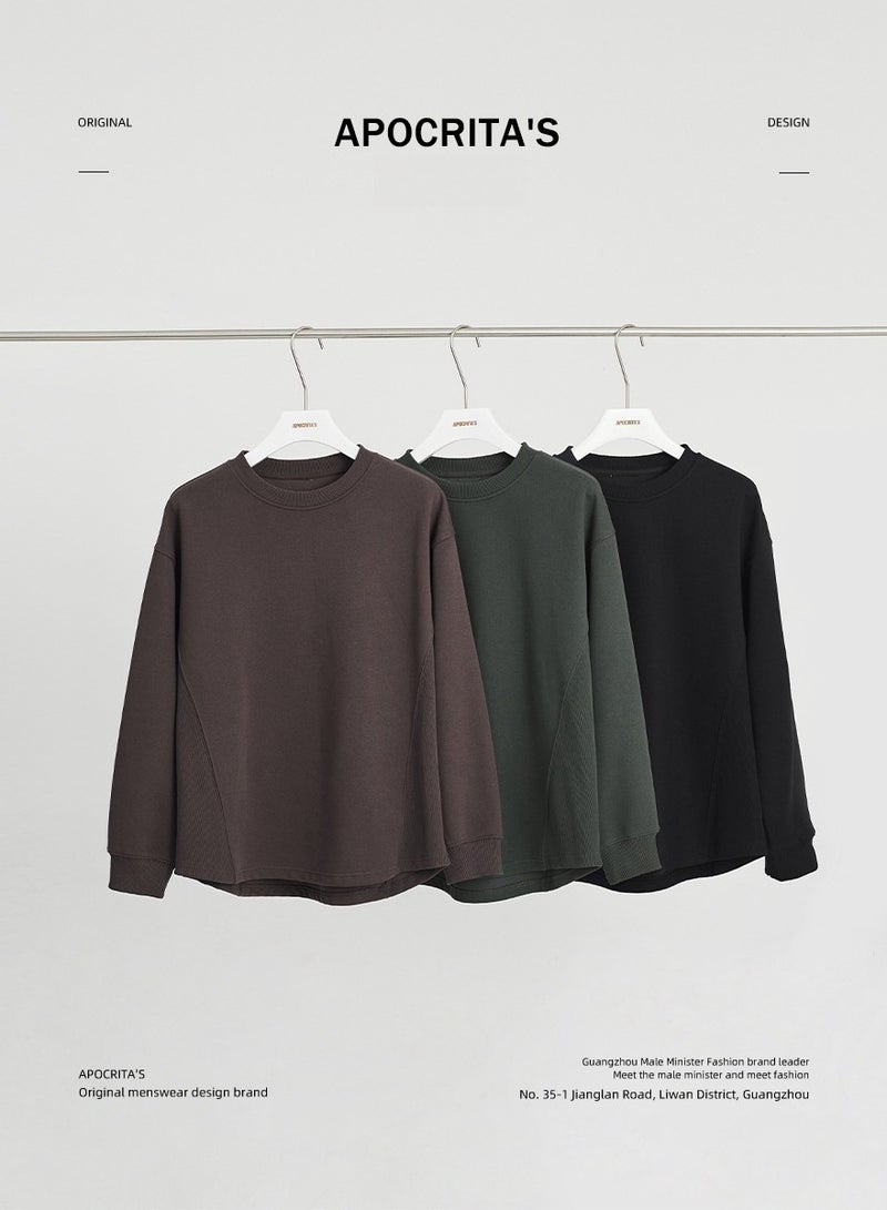 APOCRITA'S Round Neck Long Sleeved Lazy Wide Casual Hoodie - Image 2