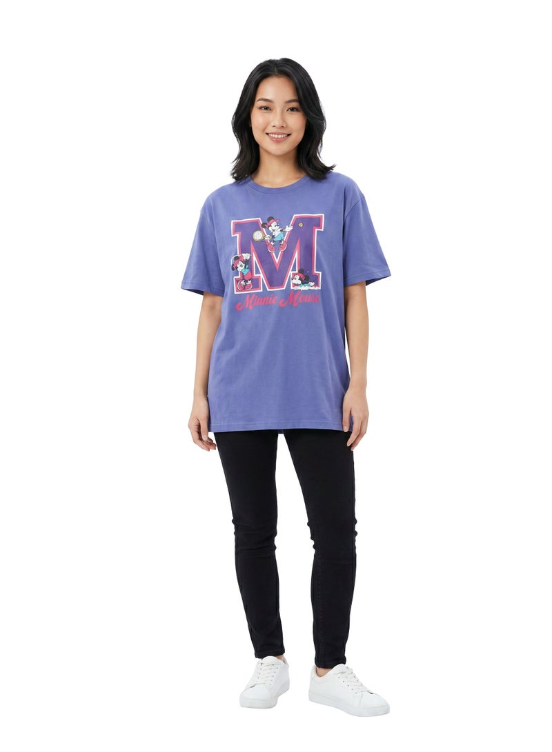 Disney Minnie Mouse Graphic Women’s Oversized Drop Shoulder T-Shirt - Image 3