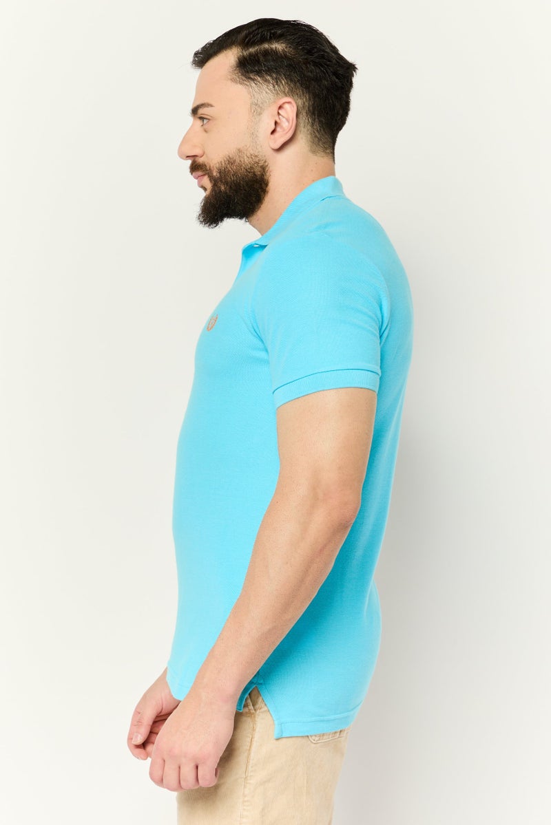 Chaps Men Custom Fit Embroidered Logo Short Sleeves Polo Shirt, Blue - Image 2