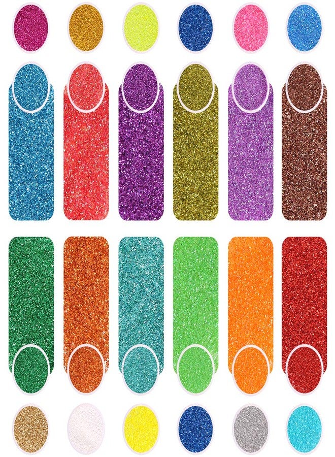 Estanoite Extra Fine Glitter, Set of 24 Colors Nail Arts Cosmetic, Resin Crafts Loose Glitter Powder Shaker for Face Body Hair Eye Lip Gloss Makeup, Slime and Tumbler Making (8g) - Image 4