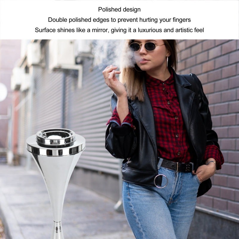 Iron Ashtray: Premium Iron Construction With Rust & Weather Resistance - One-Touch Self-Cleaning & Removable Design Artistic Decoration for Indoor Outdoor Home Office Cafe Restaurant - Image 3