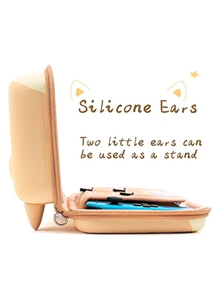 PROMASS Cat Ears Carry Case Compatible with Nintendo Switch/Switch OLED - Portable Hardshell Slim Travel Carrying Case fit Switch Console & Game Accessories (Multicolor, Large) - Image 2