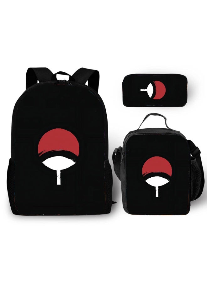 Naruto backpack pencil case satchel three-piece suit men and women leisure sports travel backpack student school backpack - Image 1
