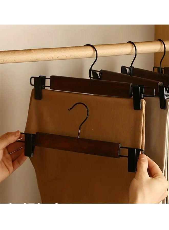 keke Pack of 10 Non-Slip Seamless Multi-Function Belt Clip Solid Wood Hook Hanger  - Image 5