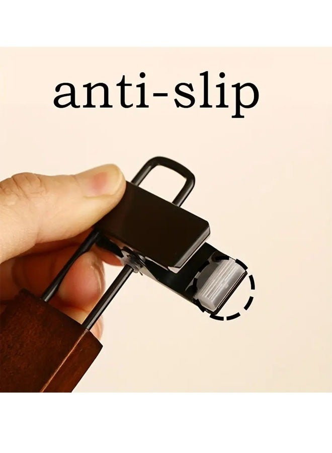 keke Pack of 10 Non-Slip Seamless Multi-Function Belt Clip Solid Wood Hook Hanger  - Image 4