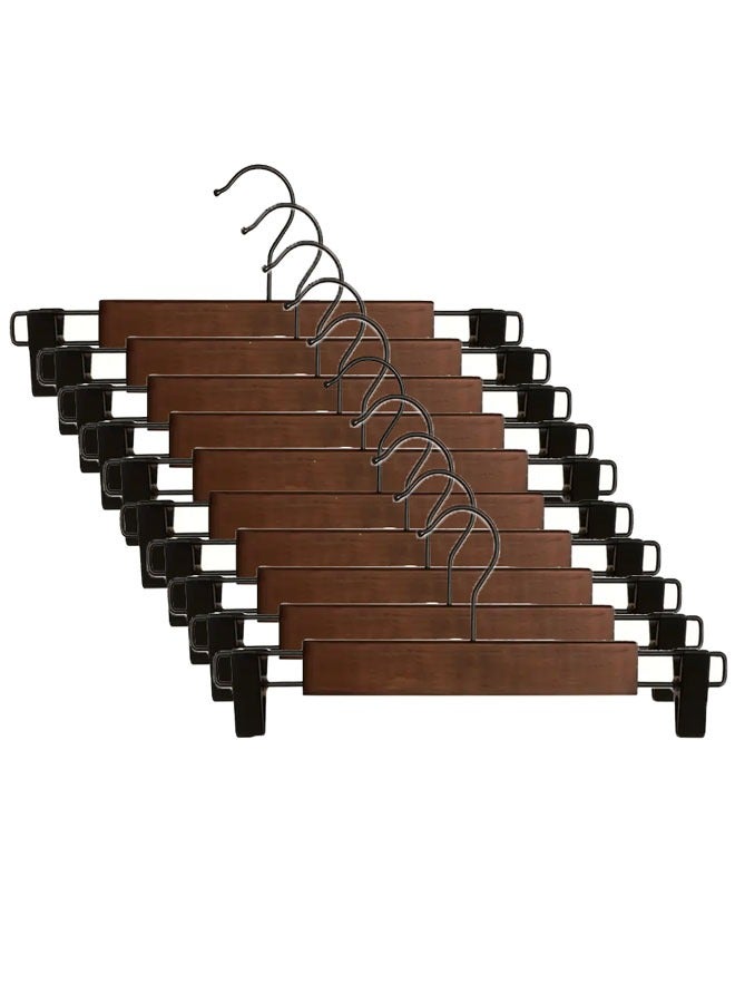 keke Pack of 10 Non-Slip Seamless Multi-Function Belt Clip Solid Wood Hook Hanger  - Image 1
