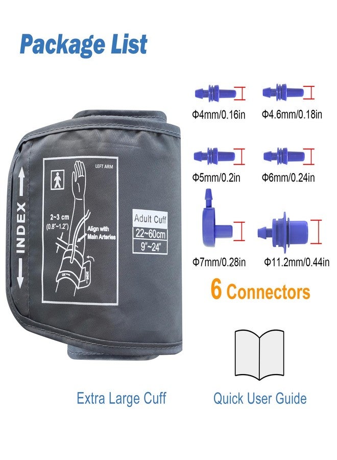 ELERA Extra Large Blood Pressure Cuff (9"-24" | 22-60cm) - XL Replacement BP Cuff for Big Arms, Compatible with Most BP Monitors, Adult Cuff Only - 6 Connectors - Image 4