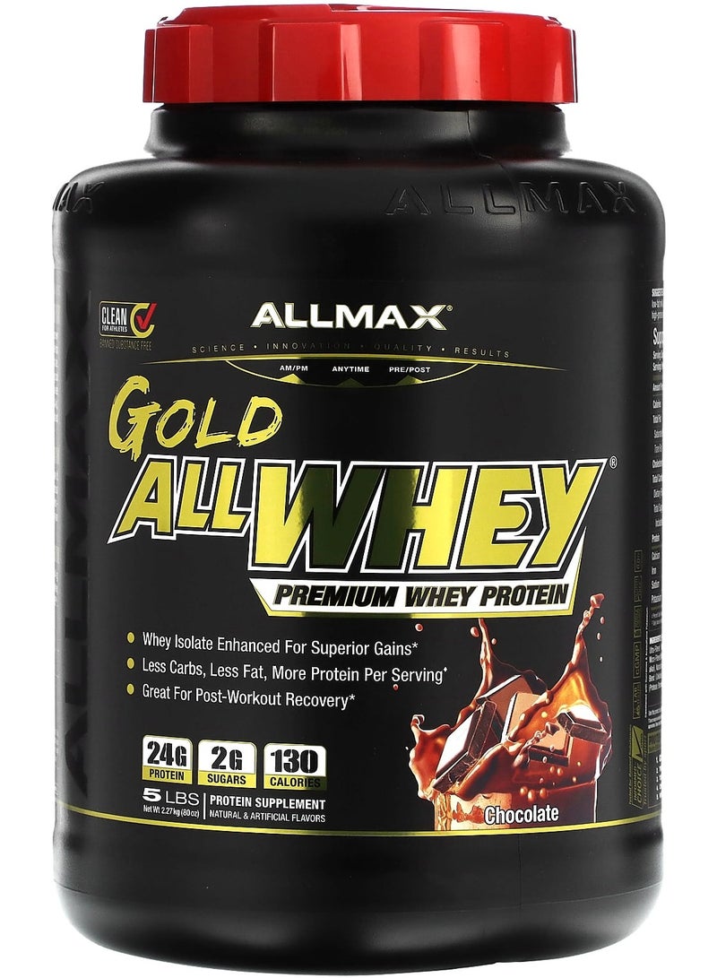 Allmax Gold AllWhey, Premium Whey Protein, Chocolate, 5 lbs (2.27 kg)
