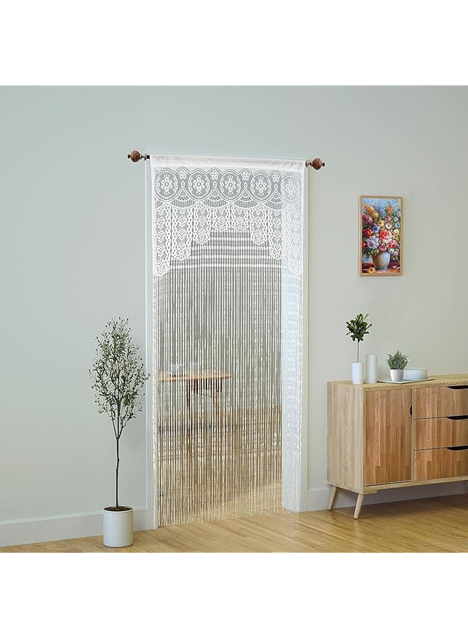 إيروريكس ستارة باب من الدانتيل المكرمية للمداخل ستائر بيضاء فاصل غرفة باب نافذة هيبي لوحة حائط ستائر خزانة لغرفة النوم ستائر باب الخزانة ديكورات - Image 4